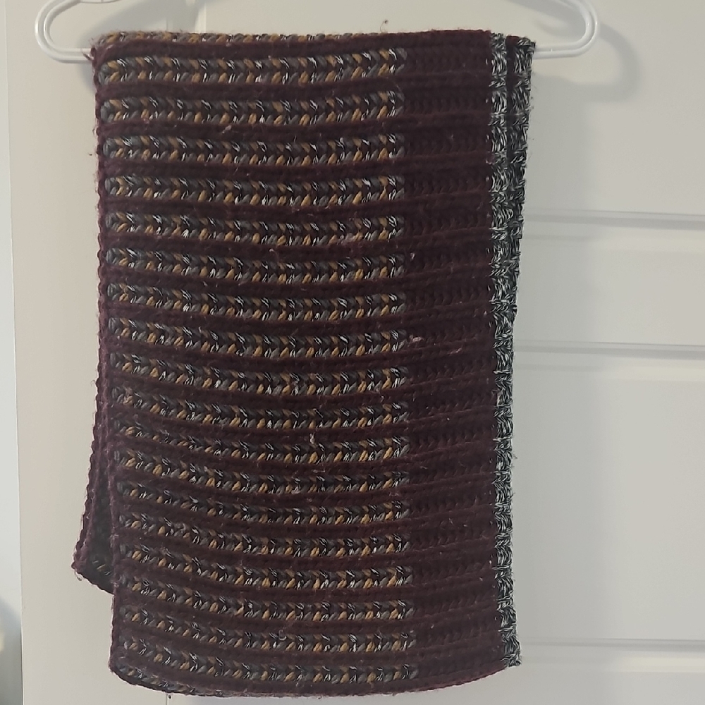 Woven Burgundy Multi-Color Scarves